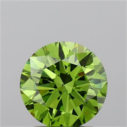 Picture of Lab Grown Diamond 1.64 Carats, Round with Excellent Cut, Fancy Vivid Green Color, VS2 Clarity and Certified by IGI