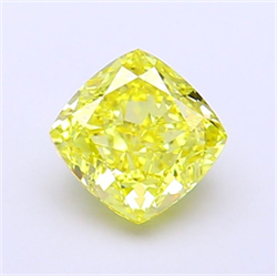 Picture of Lab Grown Diamond 1.30 Carats, CUSHION MODIFIED with  Cut, Fancy Intense Yellow Color, VVS1 Clarity and Certified by IGI