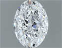 Natural Diamond 1.30 Carats, Oval with  Cut, D Color, SI2 Clarity and Certified by IGI