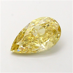 Picture of Lab Grown Diamond 1.26 Carats, Pear with  Cut, Fancy Intense Yellow Color, VS2 Clarity and Certified by IGI