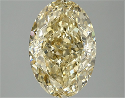 Picture of Lab Grown Diamond 4.08 Carats, Oval with  Cut, Fancy Intense Yellow Color, VS1 Clarity and Certified by IGI