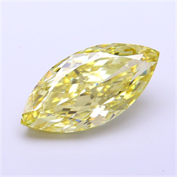 Picture of Lab Grown Diamond 5.51 Carats, Marquise with  Cut, Fancy Intense Yellow Color, VS1 Clarity and Certified by IGI
