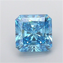 Picture of Lab Grown Diamond 1.79 Carats, SQUARE RADIANT with  Cut, Fancy Vivid Blue Color, VVS2 Clarity and Certified by IGI