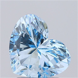 Picture of Lab Grown Diamond 1.88 Carats, Heart with  Cut, Fancy Vivid Blue Color, VVS2 Clarity and Certified by IGI