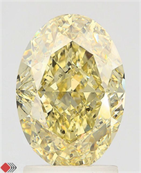 Picture of Lab Grown Diamond 3.04 Carats, Oval with  Cut, Fancy Intense Yellow Color, VS2 Clarity and Certified by IGI