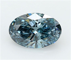 Picture of Lab Grown Diamond 1.71 Carats, Oval with  Cut, Fancy Intense Blue Color, VVS2 Clarity and Certified by IGI