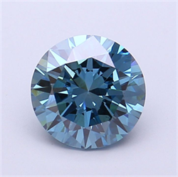 Picture of Lab Grown Diamond 2.01 Carats, Round with Excellent Cut, Fancy Vivid Blue Color, VS2 Clarity and Certified by IGI
