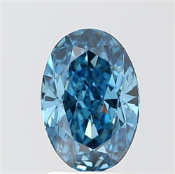 Picture of Lab Grown Diamond 2.10 Carats, Oval with  Cut, Fancy Vivid Blue Color, VS1 Clarity and Certified by IGI
