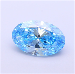 Picture of Lab Grown Diamond 2.24 Carats, Oval with  Cut, Fancy Vivid Blue Color, VVS2 Clarity and Certified by IGI