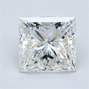 Foto Diamante Natural 2.25 quilates, Princesa , Color H, claridad VS2 y certificado GIA de