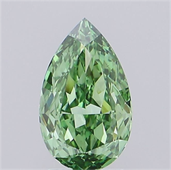 Picture of Lab Grown Diamond 2.02 Carats, Pear with  Cut, Fancy Vivid Green Color, VS1 Clarity and Certified by IGI