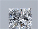 Natural Diamond 0.50 Carats, Princess with  Cut, D Color, VVS1 Clarity and Certified by GIA