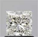 Natural Diamond 0.90 Carats, Princess with  Cut, K Color, VVS1 Clarity and Certified by GIA