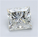 Natural Diamond 1.52 Carats, Princess with  Cut, J Color, SI1 Clarity and Certified by GIA