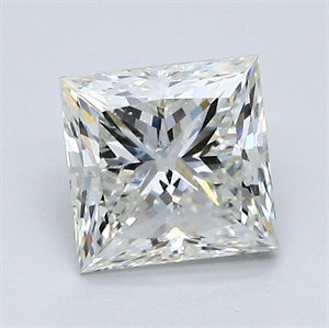 Picture of Natural Diamond 1.52 Carats, Princess with  Cut, J Color, SI1 Clarity and Certified by GIA