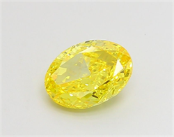 Picture of Lab Grown Diamond 1.51 Carats, Oval with  Cut, Fancy Vivid Yellow Color, VVS1 Clarity and Certified by IGI