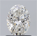Natural Diamond 0.90 Carats, Oval with  Cut, G Color, SI1 Clarity and Certified by GIA