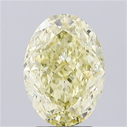 Picture of Lab Grown Diamond 3.07 Carats, Oval with  Cut, Fancy Yellow Color, VS1 Clarity and Certified by IGI