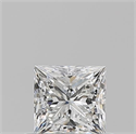 Natural Diamond 0.56 Carats, Princess with  Cut, F Color, VS2 Clarity and Certified by GIA