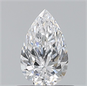 Natural Diamond 0.50 Carats, Pear with  Cut, D Color, VVS2 Clarity and Certified by GIA