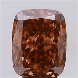 Picture of Lab Grown Diamond 3.14 Carats, CUSHION MODIFIED with  Cut, Fancy Brown Color, VS1 Clarity and Certified by IGI