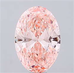 Picture of Lab Grown Diamond 12.02 Carats, Oval with  Cut, Fancy Vivid Pink Color, VS1 Clarity and Certified by IGI