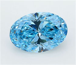 Picture of Lab Grown Diamond 3.02 Carats, Oval with  Cut, Fancy Vivid Blue Color, VVS1 Clarity and Certified by IGI