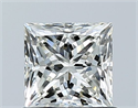 Natural Diamond 0.90 Carats, Princess with  Cut, H Color, IF Clarity and Certified by IGI