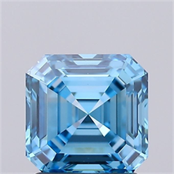 Picture of Lab Grown Diamond 1.65 Carats, Asscher with  Cut, Fancy Vivid Blue Color, VS1 Clarity and Certified by IGI