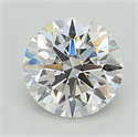 Lab Grown Diamond 2.07 Carats, Round with Ideal Cut, D Color, VVS1 Clarity and Certified by IGI