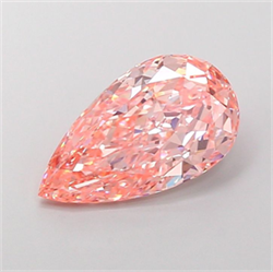 Picture of Lab Grown Diamond 3.94 Carats, Pear with  Cut, Fancy Vivid Pink Color, VS1 Clarity and Certified by IGI