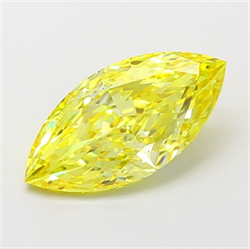 Picture of Lab Grown Diamond 1.47 Carats, Marquise with  Cut, Fancy Vivid Yellow Color, VVS1 Clarity and Certified by IGI