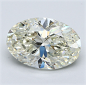 Natural Diamond 5.04 Carats, Oval with  Cut, L Color, SI2 Clarity and Certified by GIA