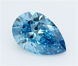 Picture of Lab Grown Diamond 1.51 Carats, Pear with  Cut, Fancy Vivid Blue Color, VVS1 Clarity and Certified by IGI