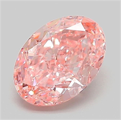 Picture of Lab Grown Diamond 1.42 Carats, Oval with  Cut, Fancy Vivid Pink Color, VVS2 Clarity and Certified by IGI