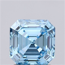 Picture of Lab Grown Diamond 1.64 Carats, Asscher with  Cut, Fancy Vivid Blue Color, VVS2 Clarity and Certified by IGI
