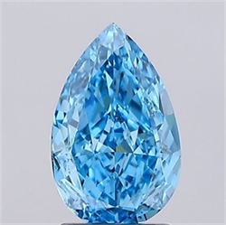 Picture of Lab Grown Diamond 1.95 Carats, Pear with  Cut, Fancy Vivid Blue Color, VS2 Clarity and Certified by IGI