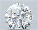 Natural Diamond 0.90 Carats, Round with Excellent Cut, H Color, VVS2 Clarity and Certified by GIA