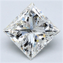 Natural Diamond 1.70 Carats, Princess with  Cut, I Color, SI2 Clarity and Certified by GIA