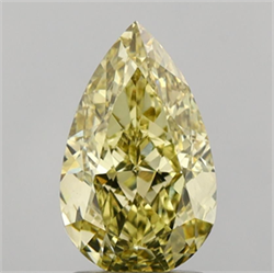 Picture of Lab Grown Diamond 2.24 Carats, Pear with  Cut, Fancy Intense Yellow Color, VS1 Clarity and Certified by IGI