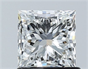 Natural Diamond 1.02 Carats, Princess with  Cut, G Color, IF Clarity and Certified by GIA