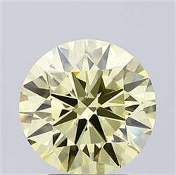 Picture of Lab Grown Diamond 3.00 Carats, Round with Excellent Cut, Fancy Intense Yellow Color, VS1 Clarity and Certified by IGI