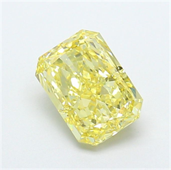 Picture of Lab Grown Diamond 1.62 Carats, SQUARE RADIANT with  Cut, Fancy Yellow Color, VVS2 Clarity and Certified by IGI