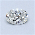 Natural Diamond 0.53 Carats, Oval with  Cut, G Color, SI1 Clarity and Certified by GIA