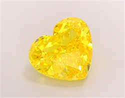 Picture of Lab Grown Diamond 2.52 Carats, Heart with  Cut, Fancy Vivid Yellow Color, VS1 Clarity and Certified by IGI
