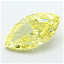 Picture of Lab Grown Diamond 3.00 Carats, Marquise with  Cut, Fancy Intense Yellow Color, VS1 Clarity and Certified by IGI