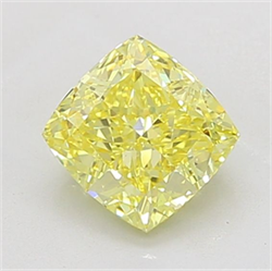 Picture of Lab Grown Diamond 2.51 Carats, CUSHION MODIFIED with  Cut, Fancy Vivid Yellow Color, VS1 Clarity and Certified by IGI