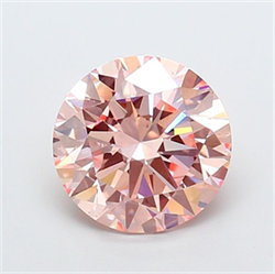 Picture of Lab Grown Diamond 3.01 Carats, Round with Excellent Cut, Fancy Intense Pink Color, VS2 Clarity and Certified by IGI