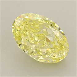 Picture of Lab Grown Diamond 1.31 Carats, Oval with  Cut, Fancy Vivid Yellow Color, VVS2 Clarity and Certified by IGI