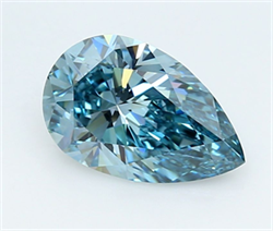 Picture of Lab Grown Diamond 3.01 Carats, Pear with  Cut, Fancy Vivid Blue Color, VVS2 Clarity and Certified by IGI